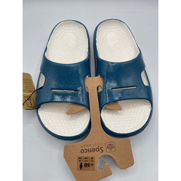 Spenco Fusion Pearl Women's Ink Blue Casual Comfort Slides Sandals Size 6W - Picture 4 of 8